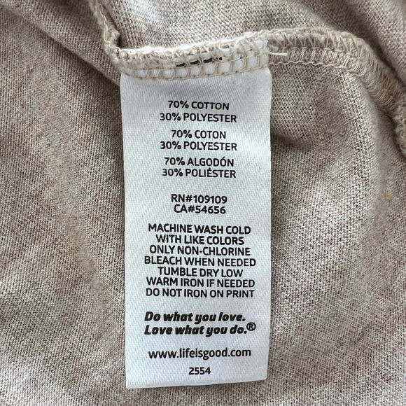 Life is Good Road Trip Crusher Long Sleeve V-Neck Tee Women's L Heather Mocha - Picture 7 of 8